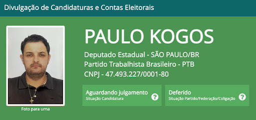 Paulo Kogos - Registro TSE